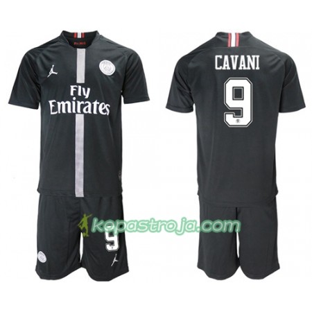 Billiga Fotbollströjor Paris Saint Germain Cavani 9 Jodan Svart Barn Tredje tröja 2018/19 Kortärmad